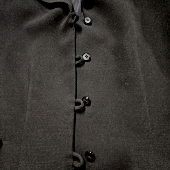 Cache Cyrus Black Cutaway Loop Button Front Tuxedo Look Classic Blazer Jacket - Picture 14 of 14